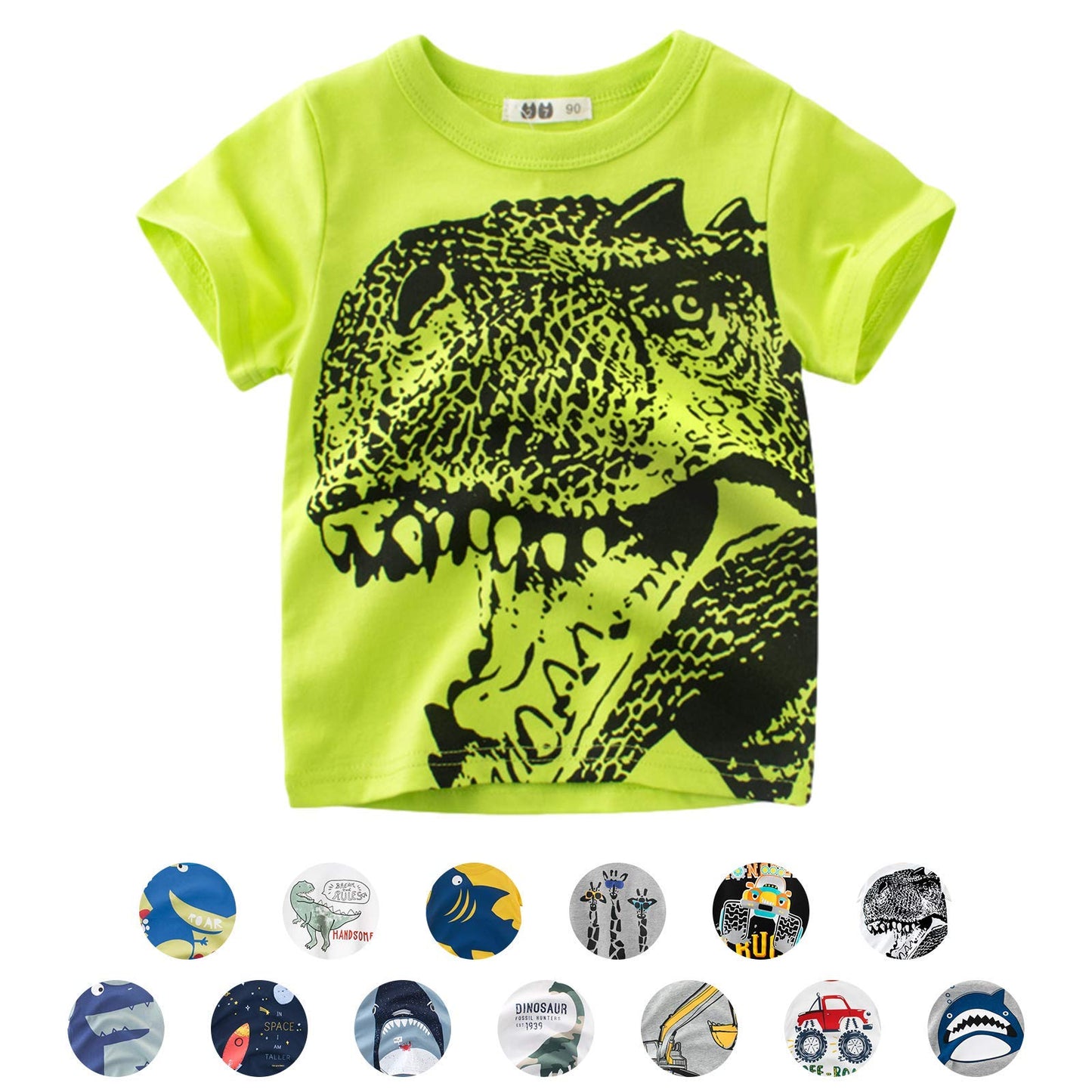 Unisex Baby T-Shirt Baumwolle Süß Karikatur Tier Muster Tops für 1-7 Jahre Alt