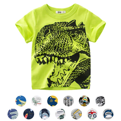 Unisex Baby T-Shirt Baumwolle Süß Karikatur Tier Muster Tops für 1-7 Jahre Alt