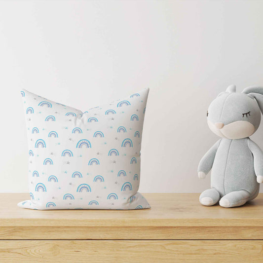 “Blue Rainbows” Premium Kinder Dekokissen