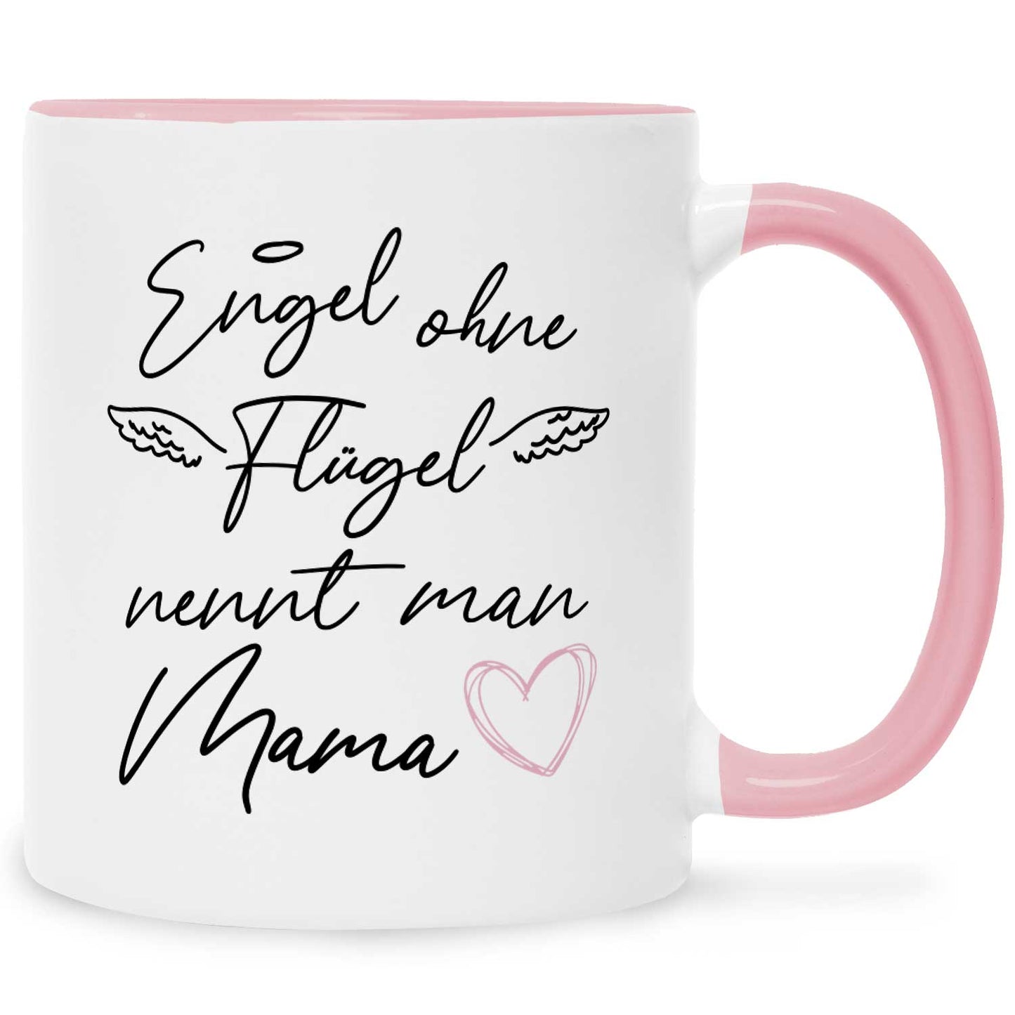 Bedruckte Tasse mit Spruch Engel ohne Flügel
