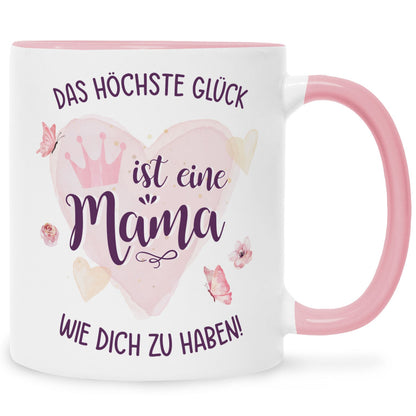 Bedruckte Tasse mit Spruch Das höchste Glück