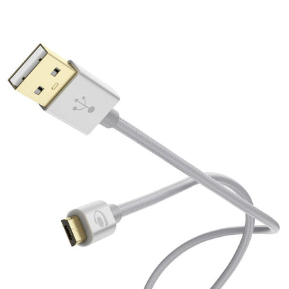 NALIA 2m Micro USB Kabel, Stabiles Nylon umflochtenes Sync Handy High Speed Ladekabel/ Datenkabel kompatibel mit z.B. Android Smartphones, Samsung, Huawei, HTC, LG, Sony, Nokia  etc. - Silber