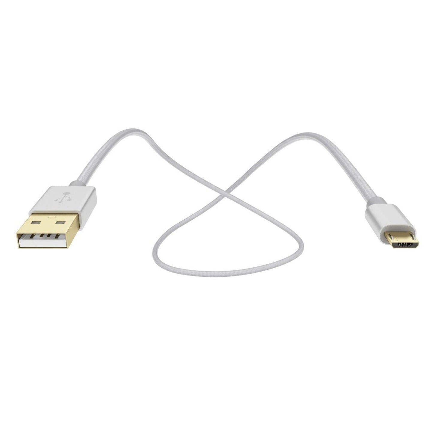 NALIA 1m Micro USB Kabel, Stabiles Nylon umflochtenes Sync Handy High Speed Ladekabel/ Datenkabel kompatibel mit z.B. Android Smartphones, Samsung, Huawei, HTC, LG, Sony, Nokia etc. - Silber
