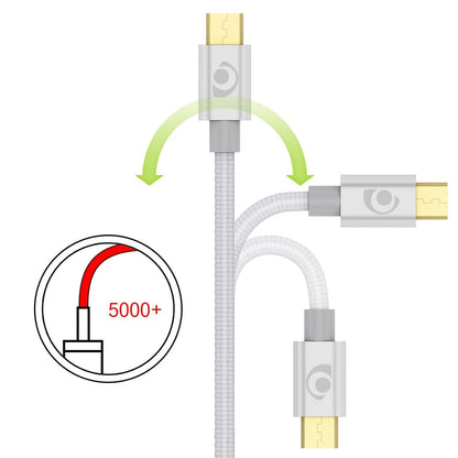 NALIA 3m Micro USB Kabel, Stabiles Nylon umflochtenes Sync Handy High Speed Ladekabel/ Datenkabel kompatibel mit z.B. Android Smartphones, Samsung, Huawei, HTC, LG, Sony, Nokia  etc. - Silber
