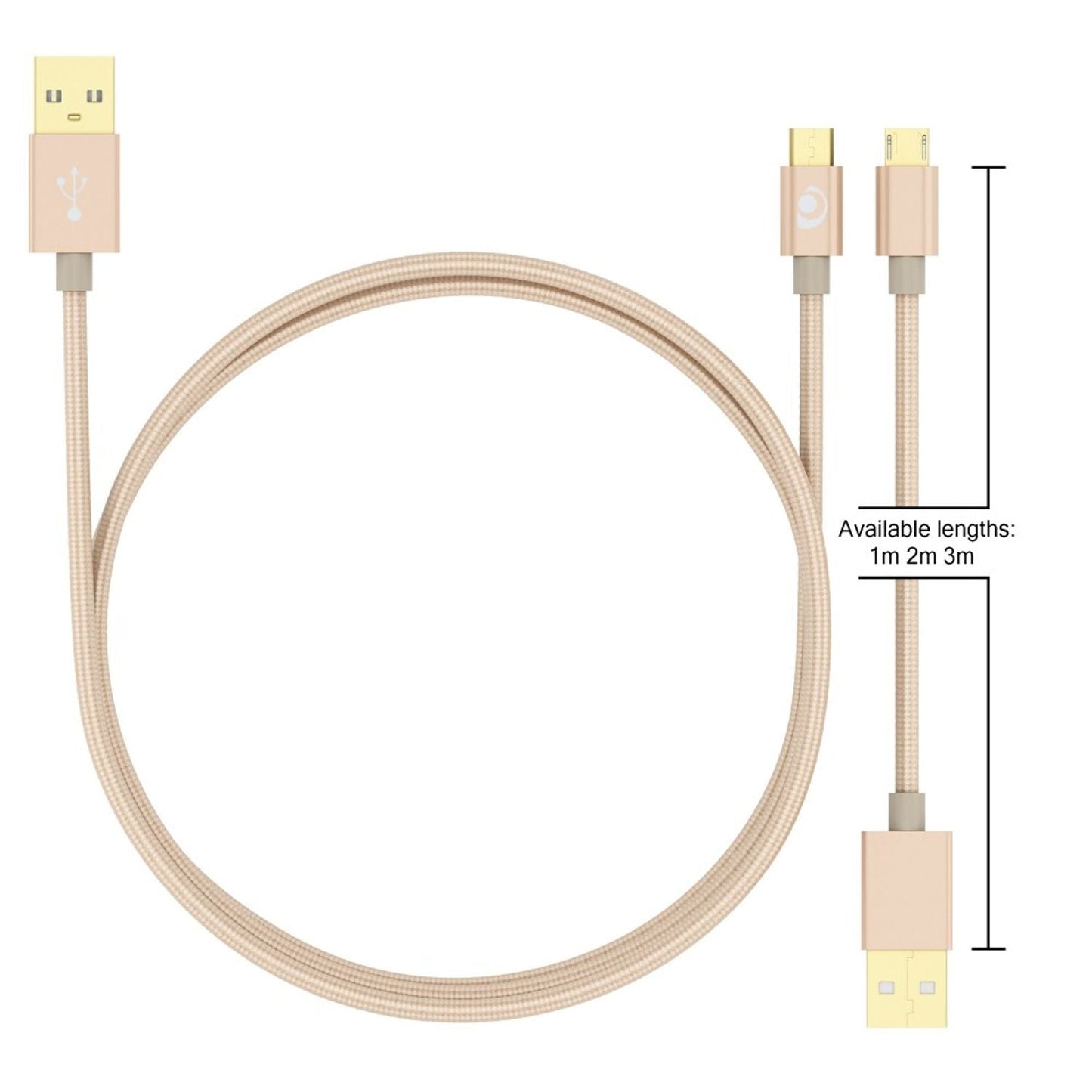 NALIA 1m Micro USB Kabel, Stabiles Nylon umflochtenes Sync Handy High Speed Ladekabel/ Datenkabel kompatibel mit z.B. Android Smartphones, Samsung, Huawei, HTC, LG, Sony, Nokia etc. - Gold