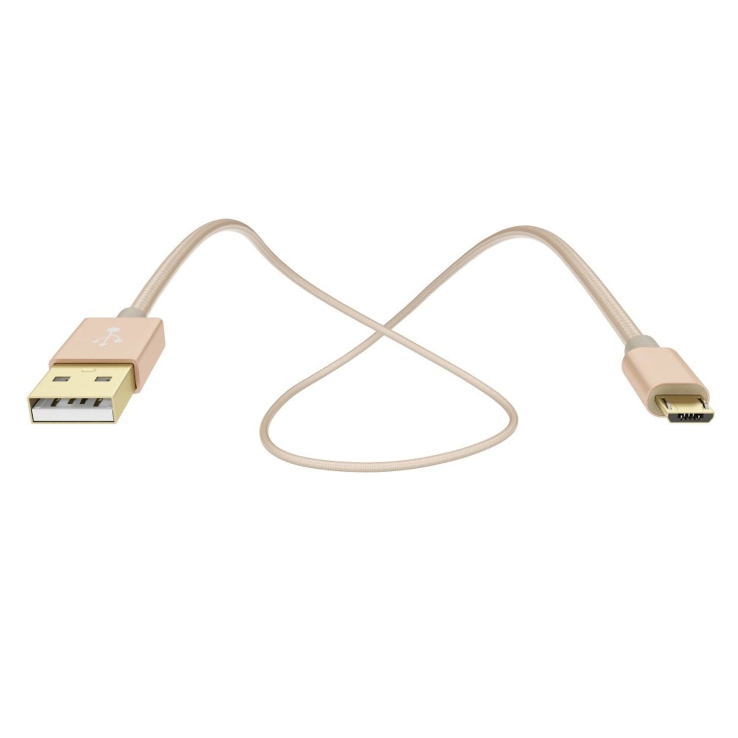 NALIA 1m Micro USB Kabel, Stabiles Nylon umflochtenes Sync Handy High Speed Ladekabel/ Datenkabel kompatibel mit z.B. Android Smartphones, Samsung, Huawei, HTC, LG, Sony, Nokia etc. - Gold
