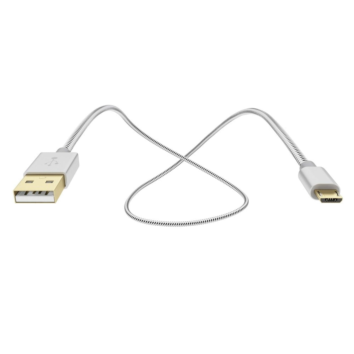 NALIA 1m Micro USB Kabel, Stabiles Nylon umflochtenes Sync Handy High Speed Ladekabel/ Datenkabel kompatibel mit z.B. Android Smartphones, Samsung, Huawei, HTC, LG, Sony, Nokia etc. - Weiß Schwarz