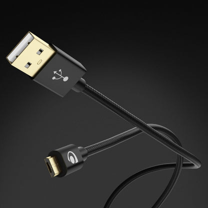 NALIA 3m Micro USB Kabel, Stabiles Nylon umflochtenes Sync Handy High Speed Ladekabel/ Datenkabel für Android Smartphones (kompatibel mit Samsung, Huawei, HTC, LG, Sony, Nokia etc.) - Schwarz
