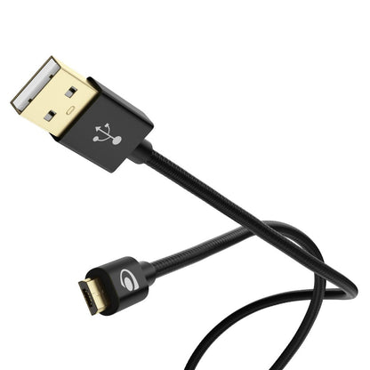 NALIA 3m Micro USB Kabel, Stabiles Nylon umflochtenes Sync Handy High Speed Ladekabel/ Datenkabel für Android Smartphones (kompatibel mit Samsung, Huawei, HTC, LG, Sony, Nokia etc.) - Schwarz