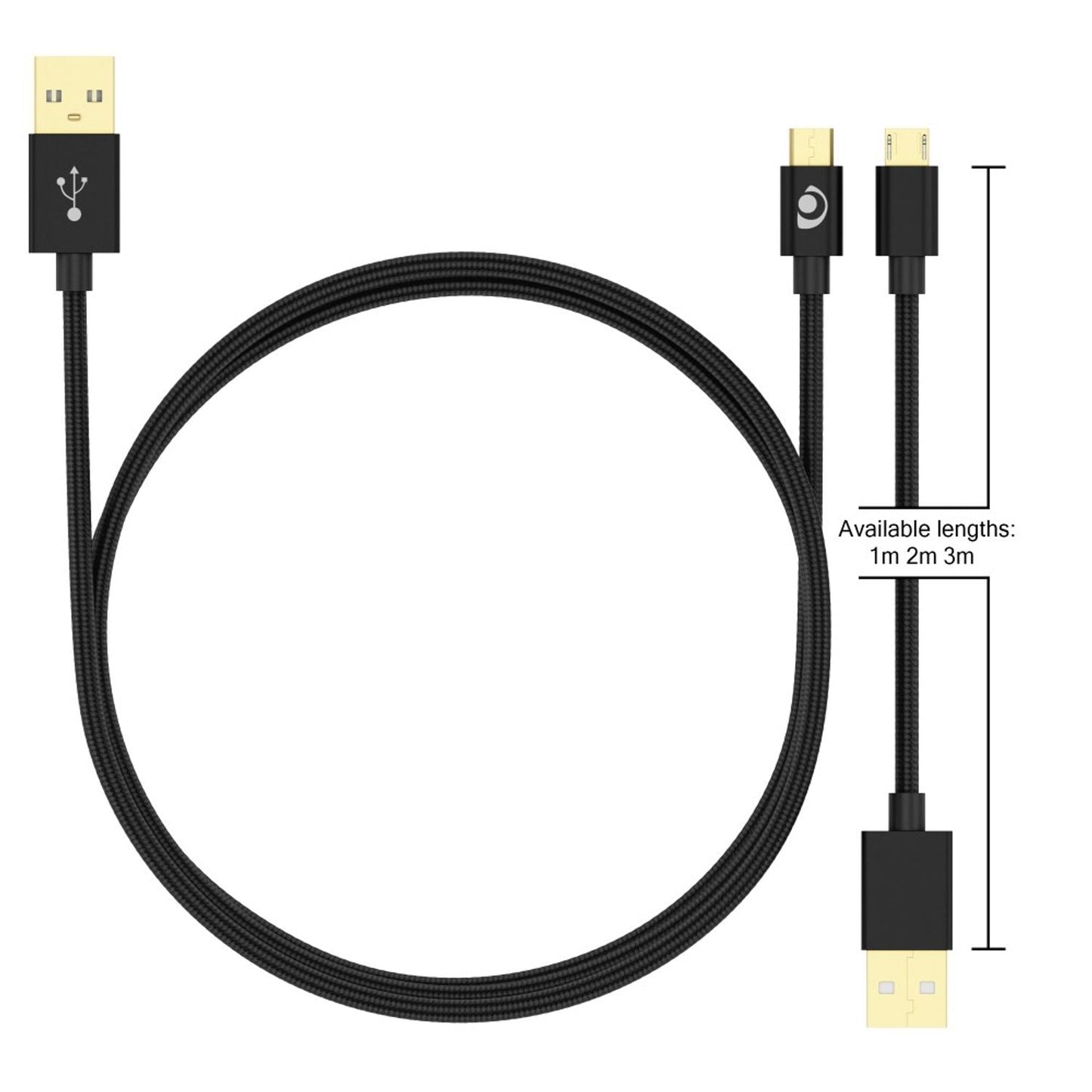 NALIA 1m Micro USB Kabel, Stabiles Nylon umflochtenes Sync Handy High Speed Ladekabel/ Datenkabel für Smartphone, Tablet, etc. (kompatibel mit Samsung, Huawei, HTC, LG, Sony, Nokia etc.) - Schwarz