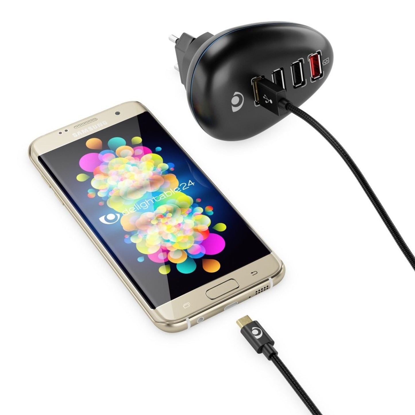 NALIA 1m Micro USB Kabel, Stabiles Nylon umflochtenes Sync Handy High Speed Ladekabel/ Datenkabel für Smartphone, Tablet, etc. (kompatibel mit Samsung, Huawei, HTC, LG, Sony, Nokia etc.) - Schwarz