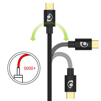NALIA 3m Micro USB Kabel, Stabiles Nylon umflochtenes Sync Handy High Speed Ladekabel/ Datenkabel für Android Smartphones (kompatibel mit Samsung, Huawei, HTC, LG, Sony, Nokia etc.) - Schwarz