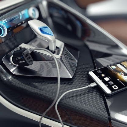 NALIA 4-Port USB Quick-Charge 3.0 Auto-Ladegerät, Car Charger Schnellladegerät Mini Ladestecker Adapter Kfz Zigaretten-Anzünder Power Ladeadapter kompatibel mit iPhone Samsung Huawei Sony Navi Tablet
