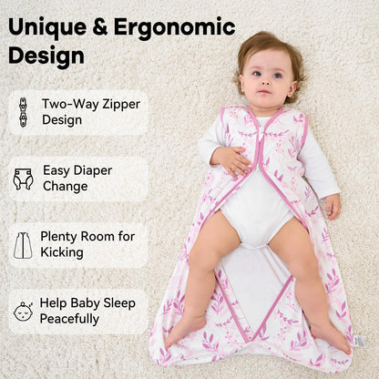 Unnivoll Baby Sleeping Bag, 1.5 Tog Baby Sleeping Bag, 0-6 Months, Pack of 2, Sleeping Bag, Winter, Autumn, 67 cm, for Boys and Girls, Newborns, Coffee