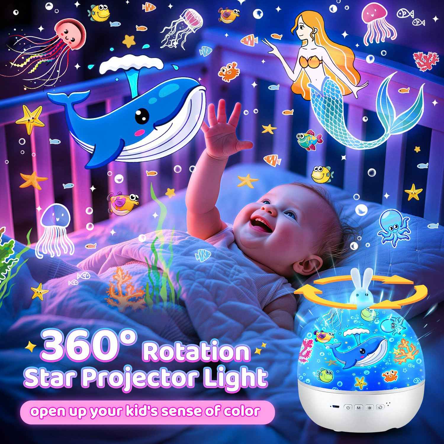 Sternenhimmel Projektor Kinder mit 15 Film, Nachtlicht Kinder Nachtlicht Baby, Bluetooth Sternenprojektor Galaxy Projektor, Geschenke für Mädchen Kinder Geschenke Mädchen, Kinderzimmer Deko