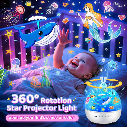 Sternenhimmel Projektor Kinder mit 15 Film, Nachtlicht Kinder Nachtlicht Baby, Bluetooth Sternenprojektor Galaxy Projektor, Geschenke für Mädchen Kinder Geschenke Mädchen, Kinderzimmer Deko