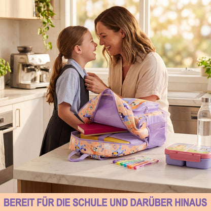 Rucksack Mädchen, Verstellbarer Reisetasche für Schule und Reise, Gepolsterte Schulrucksack mit Zwei Schlüsselanhänger, Geschenke für Kinder (Multi Squishmallows)