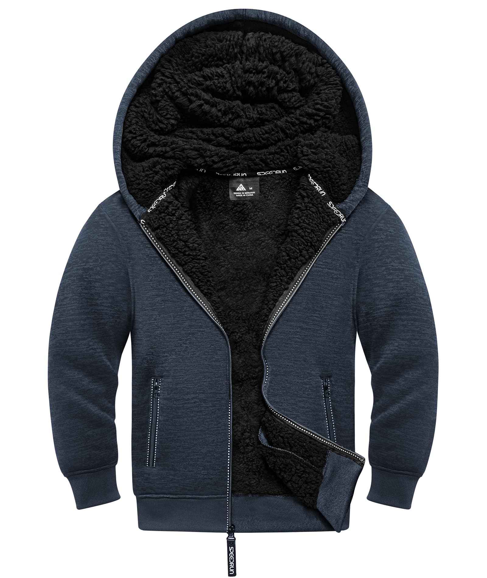 JACKETOWN Boys' Sweat Jacket Lined Children's Hoodie Sweatshirt Hoodie Fleece Jacket with Hood Long Sleeve Warm Winter Jacket Classic Pullover with Zip