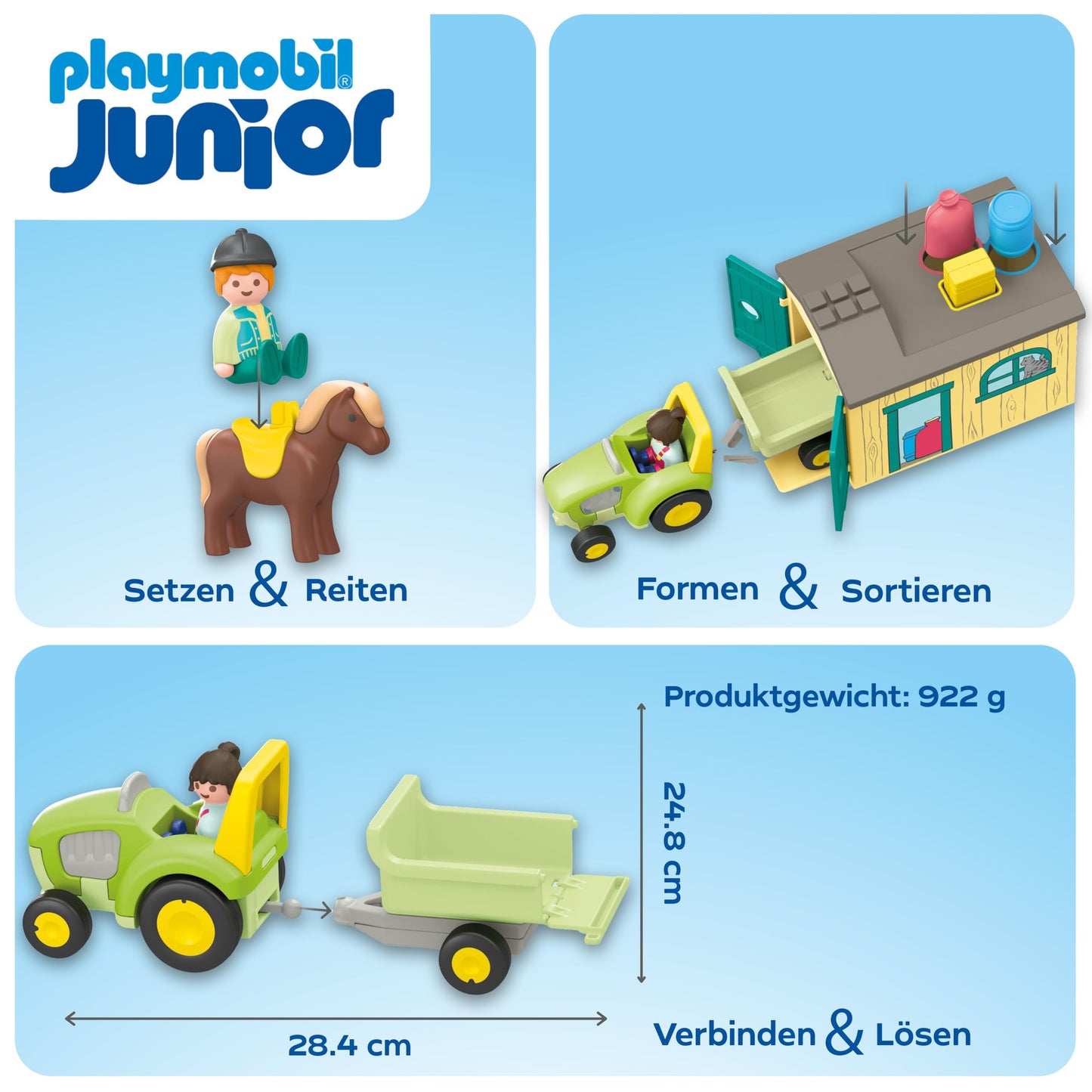 PLAYMOBIL JUNIOR | Tierpension mit Futterspender | nachhaltiges Spielzeug aus biobasierten Kunststoffen | für Kinder ab 1 Jahr | 71690