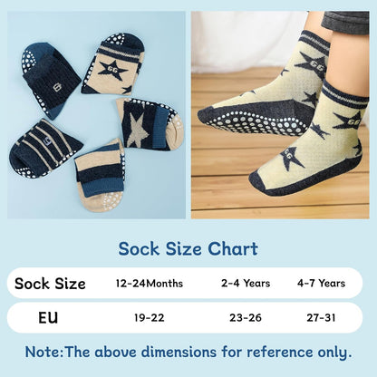 KOWAYI Stoppersocken Kinder 5/10 Paar ABS Rutschsocken Kinder Jungen, Mädchen, Baby Antirutschsocken 1-7 Jahre Grip Socken
