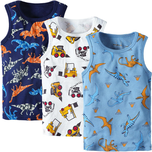 Adorel Jungen Unterhemden Baumwolle Ärmellos Tank Top Unterwäsche 3er-Pack