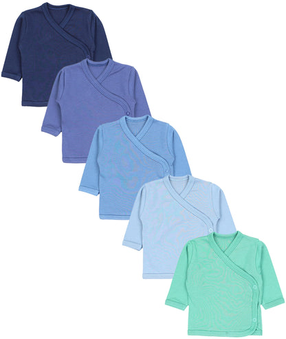 TupTam Baby Jungen Langarm Wickelshirt Baumwolle 5er Set