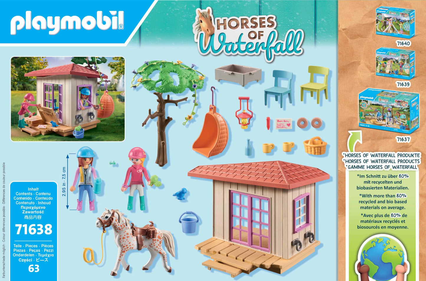 PLAYMOBIL Horses of Waterfall 71351 Waterfall Ranch, magisches Wasserfall-Paradies für Pferdefreunde, nachhaltiges Spielzeug für Kinder ab 5 Jahren
