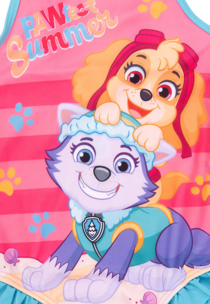 Paw Patrol Badeanzug mit Rüschen für Mädchen - Skye & Everest Pawfect Summer Schwimmanzug Kinder
