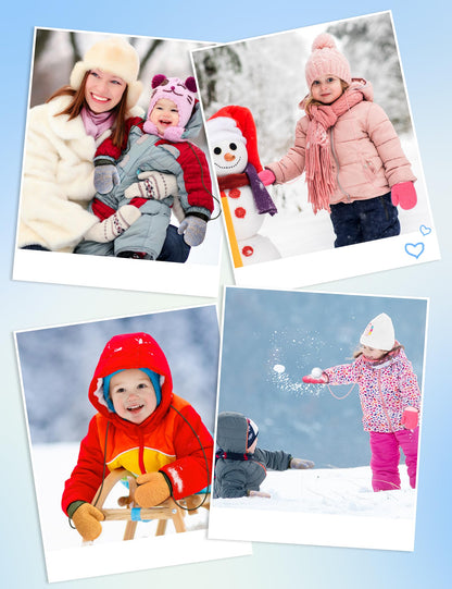 Becellen Baby Handschuhe Fäustlinge Winter, Kinder Warm Strickhandschuh Weich Niedlicher Handschuhe mit Schlüsselband für 0-3 Jahre Mädchen Junge