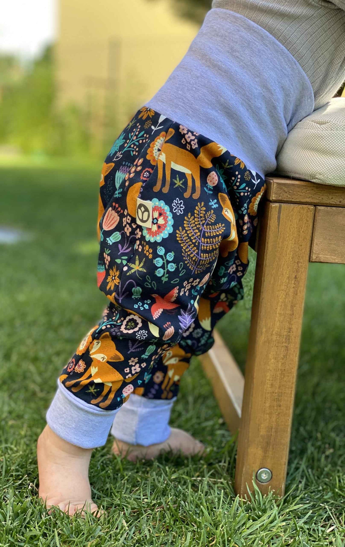 Growing Baby Baggy Trousers Made of Cotton Jersey - Handmade Growing Trousers Baby Trousers for Boys - Sizes 50-74 | 68-86 | 92-104 (Mini Rainbow Brown, 50-74)