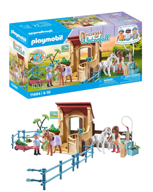 PLAYMOBIL Horses of Waterfall 71351 Waterfall Ranch, magisches Wasserfall-Paradies für Pferdefreunde, nachhaltiges Spielzeug für Kinder ab 5 Jahren