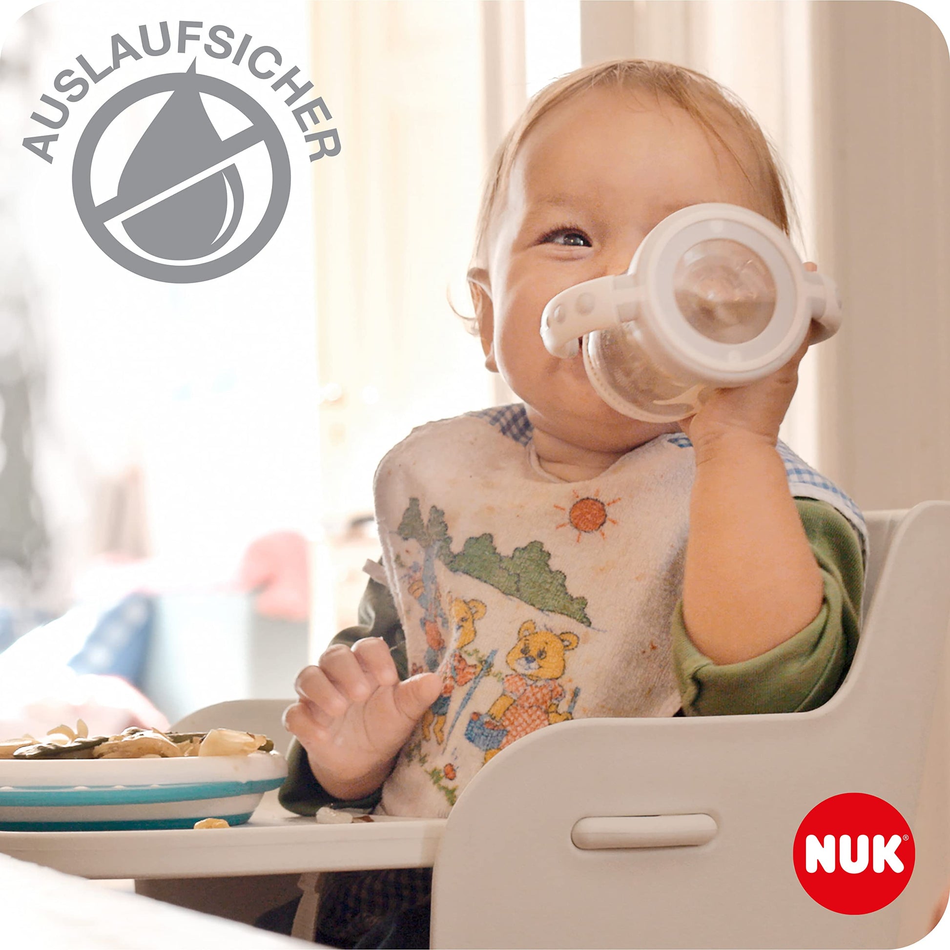 NUK First Choice+ Trinklernflasche | 6–18 Monate | 150 ml | Temperature Control Anzeige | Anti-Colic-Ventil | auslaufsichere Trinkschnabel | Ergonomische Griffe | BPA-frei | Disney Winnie Puuh blau - Meloni2