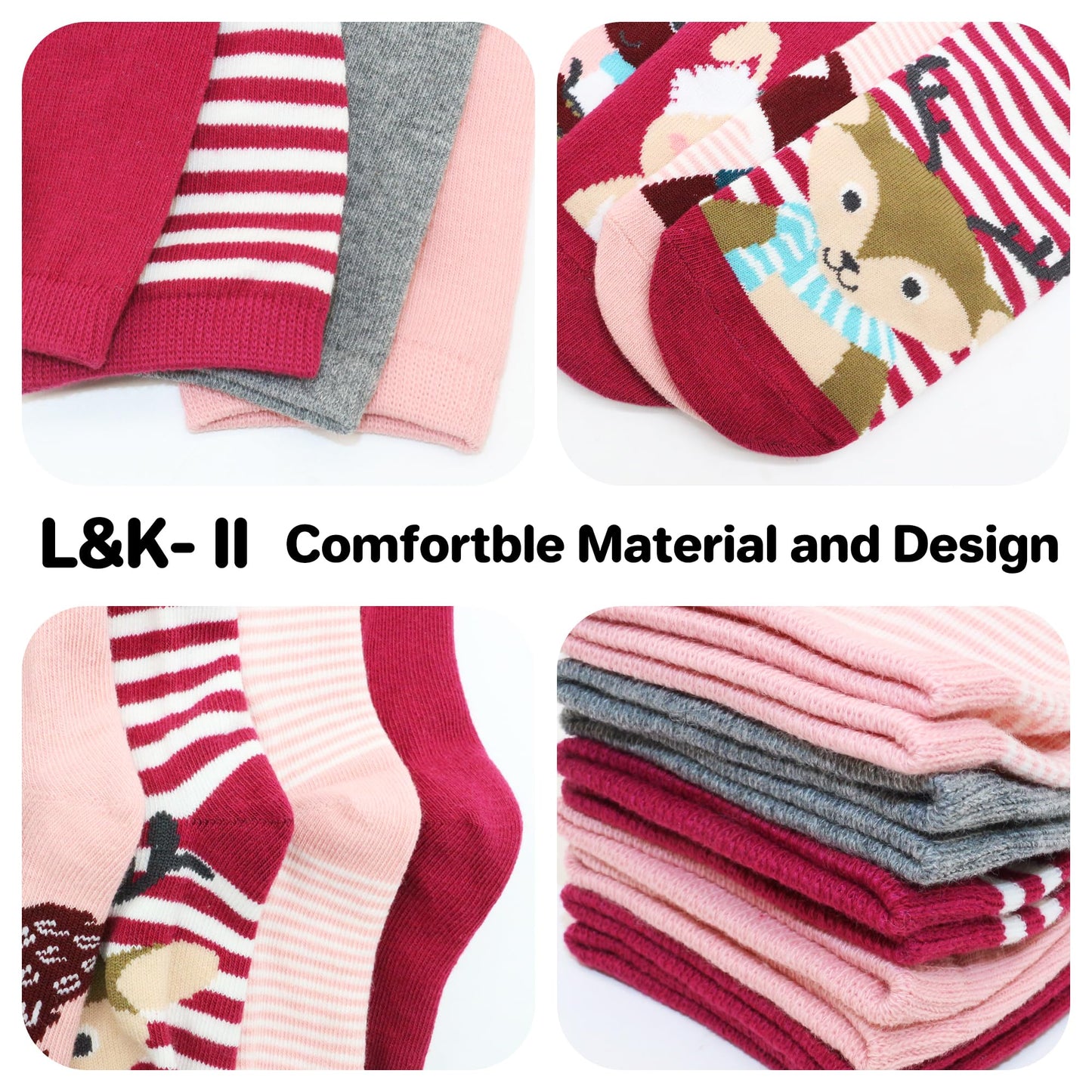 L&K-II 10er Kindersocken Mädchen Sneakersocken Baumwolle Mehrfarbig bunt Frühling Herbst 2823
