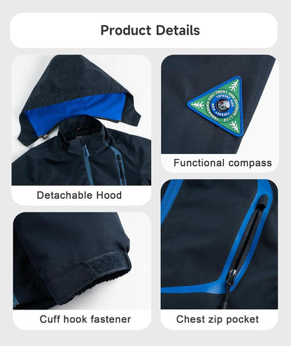 YoungSoul Children's Waterproof Rain Jacket with Removable Hood