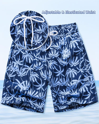 Domee Jungen Badehosen Badeshorts Schnelltrocknend Schwimmhose mit Netzfutter Verstellbarer Kordelzug