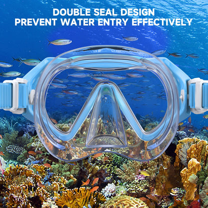 Findway Children's Diving Goggles, Swimming Goggles, Snorkel Mask for Boys Girls Teenagers, Diving Mask with Nose Cover, 180° Panorama, HD, Anti-Fog, Anti-Leak, Diving Goggles for Children 4-16 Years