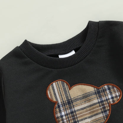 Baby Boys Girls Clothes Little Bear Sweatshirt + Trousers Two Piece Set Newborn Outfit 