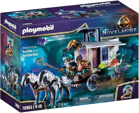 PLAYMOBIL Novelmore 70903 Violet Vale - Dealer Carriage, Toy for Children from 4 Years