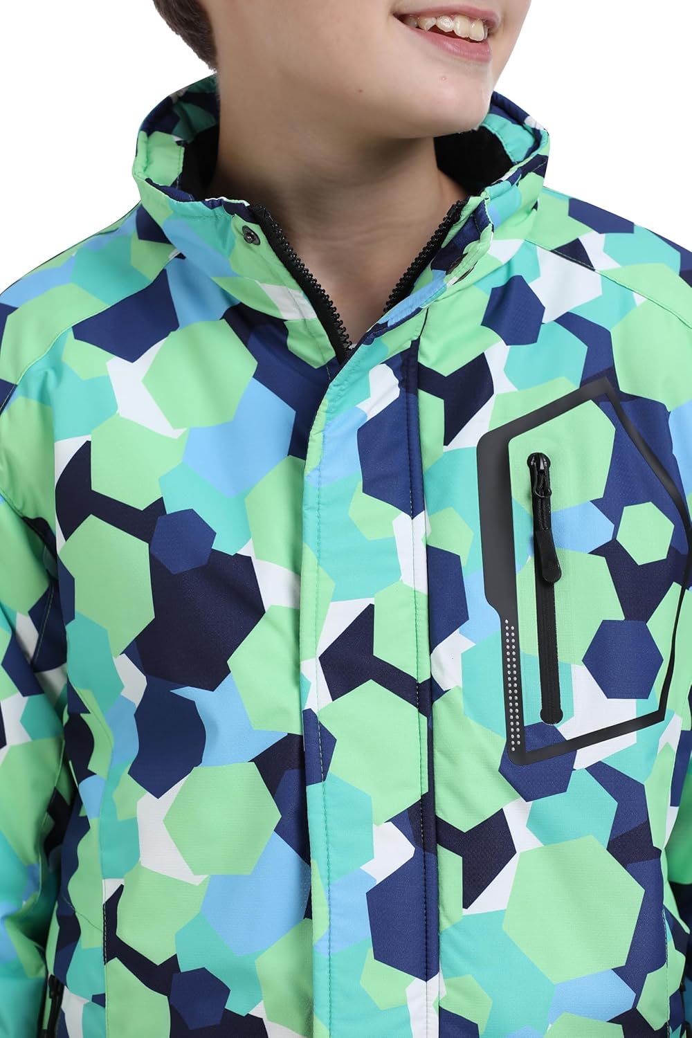 MoFiz Winter Jacket Boys Ski Jacket Warm Inner Lining Children's Outdoor Softshell Jackets Snow Jacket with Removable Hood