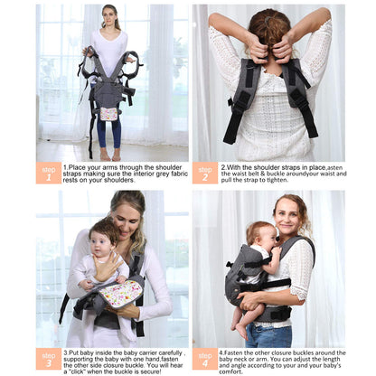 longdafei Babytrage, ergonomisches Design-Babytragetuch Cabrio mit atmungsaktivem Air-Mesh und verstellbaren Schnallen Baby Trage für Kleinkinder und Neugeborene