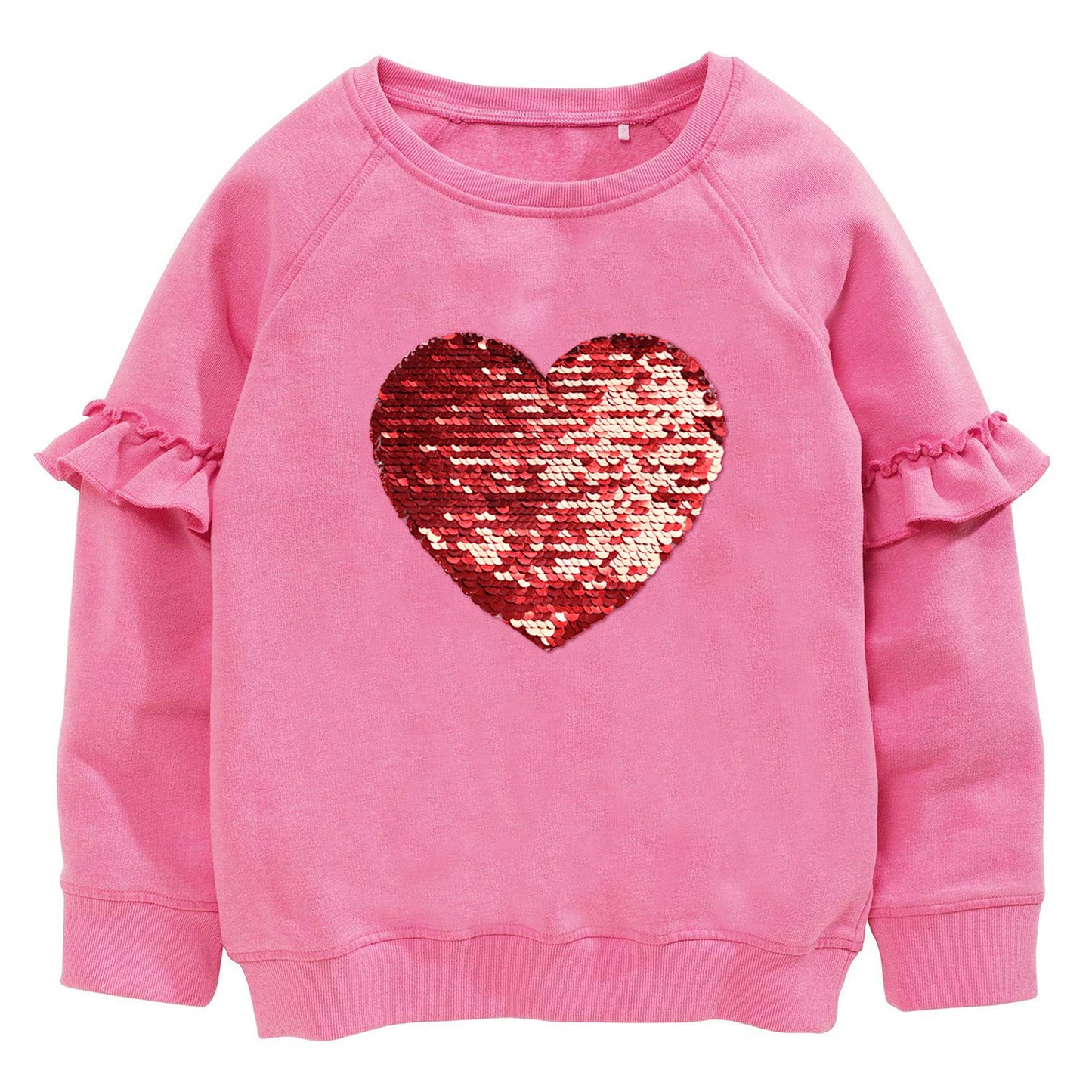 CM-Kid Girls' Long-Sleeved Sweatshirt, Children's Shirts, Cotton, Warm Tops, 1-7 Years, Size 92-122
