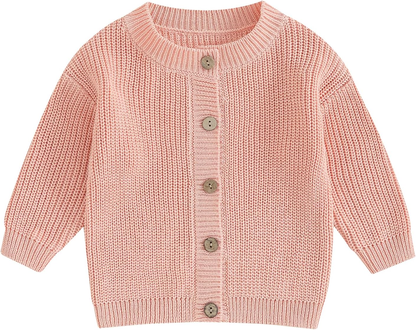 FOMOYUU Strickjacke für Kleinkinder und Neugeborene, Mädchen, langärmelig, Knopfleiste, Sweatshirt, Jacke, Herbst-Outfits