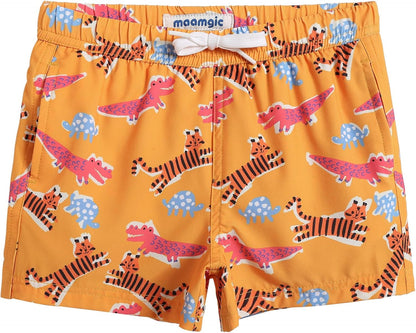 MaaMgic Jungens 4 Way Stretch Badehosen Schnelltrocknend Badeshorts mit Mesh-Futter Taschen und Verstellbarem Tunnelzug MEHRWEG