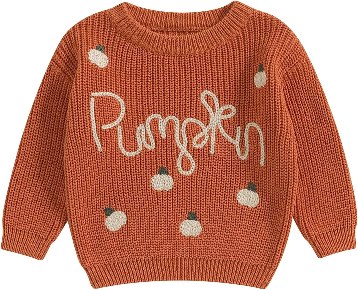 Yassiglia Baby Halloween Strickpullover Kleinkinder Kürbis/Geist Sweatshirt Langarm Rundhals Gestrickter Pullover Neugeborenes Baby My First Halloween Outfit