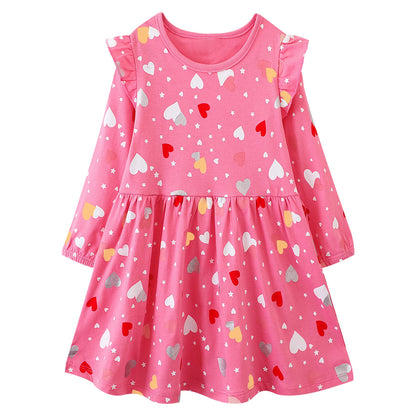JinBei Mädchen Kleid Baumwolle Rundhals Rüschen Ärmellos Lässige Einhorn Cartoon-Applikationen Blau/Weiße Gestreift Kleidung Kinder Sommer Party Festliches Prinzessin A-Linie Kleider Gr. 98-128