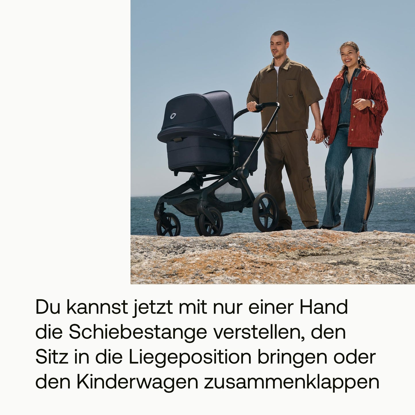 Bugaboo Fox 5, 2-in-1 Kinderwagen für jedes Gelände, mit Liegewanne und ausziehbarem Kleinkindsitz, einfach zu manövrieren und Ein-Hand Faltung, Fahrgestell in Schwarz und Sonnendach in Forest Green