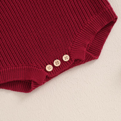 Geagodelia Knitted Christmas Romper Baby Girl Boy Christmas Jumper My First Christmas Newborn Baby Jumper Romper Bodysuit Christmas Jumper