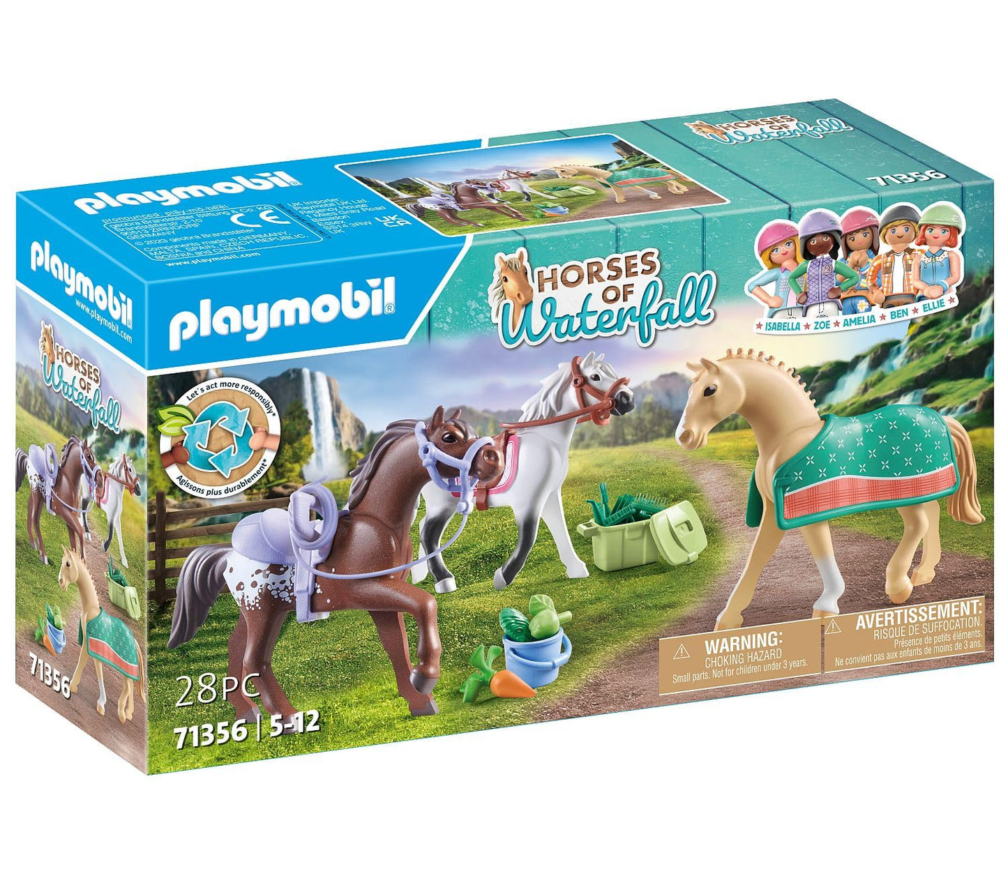 PLAYMOBIL Horses of Waterfall 71640 Kreativset mit Pferd und Stiften, inklusive Einer Figur, einem Pferd und DREI Crayola Stiften, künstlerisches Spielzeug für Kinder ab 5 Jahren