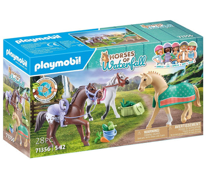 PLAYMOBIL Horses of Waterfall 71640 Kreativset mit Pferd und Stiften, inklusive Einer Figur, einem Pferd und DREI Crayola Stiften, künstlerisches Spielzeug für Kinder ab 5 Jahren