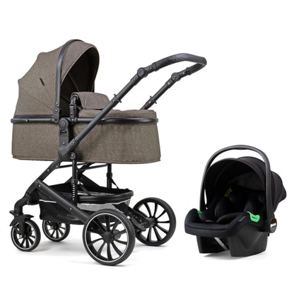 Pixini Neyla Combi Pushchair with Accessories (3-in-1 Set with Baby Seat Black/Black)
